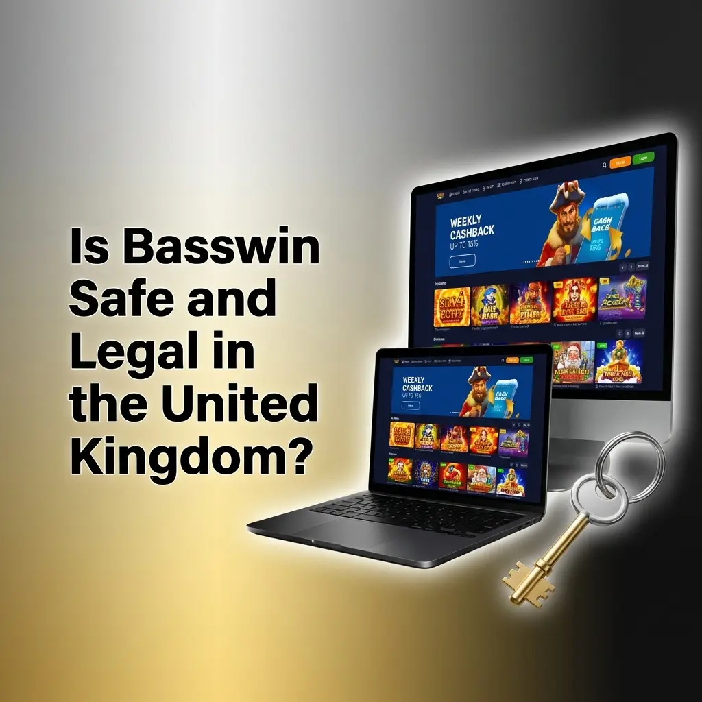 Basswin casino website showing Curaçao eGaming licence details, SSL encryption badge, and responsible gaming controls for UK players