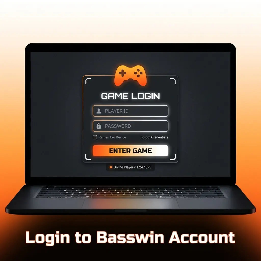 Basswin account login page with email and password fields for quick access to dashboard, balance, bonuses, and bet history