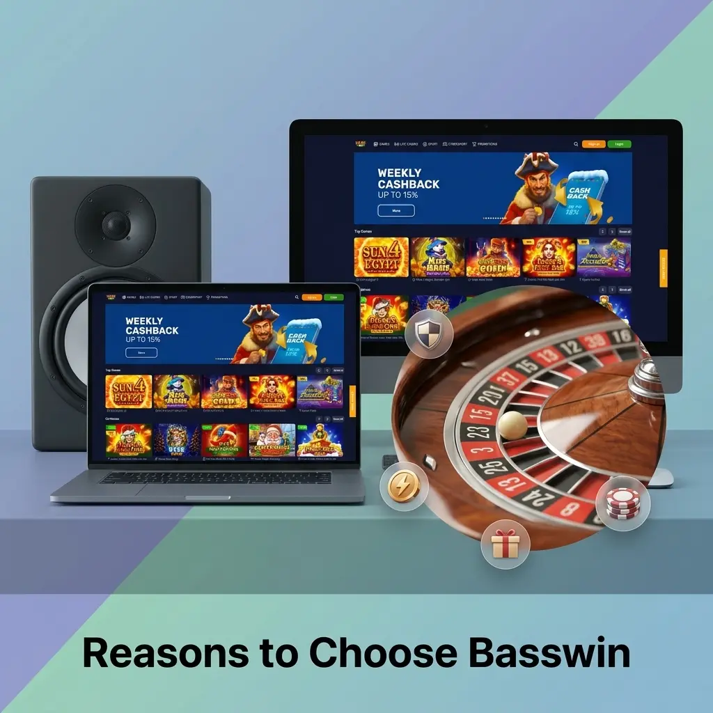 Basswin sportsbook and casino platform showing welcome bonus, payment methods, sports coverage, and mobile app features for UK players